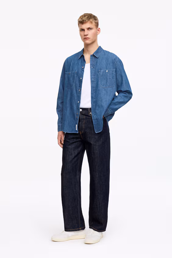 Кэжуал джинсовая рубашка