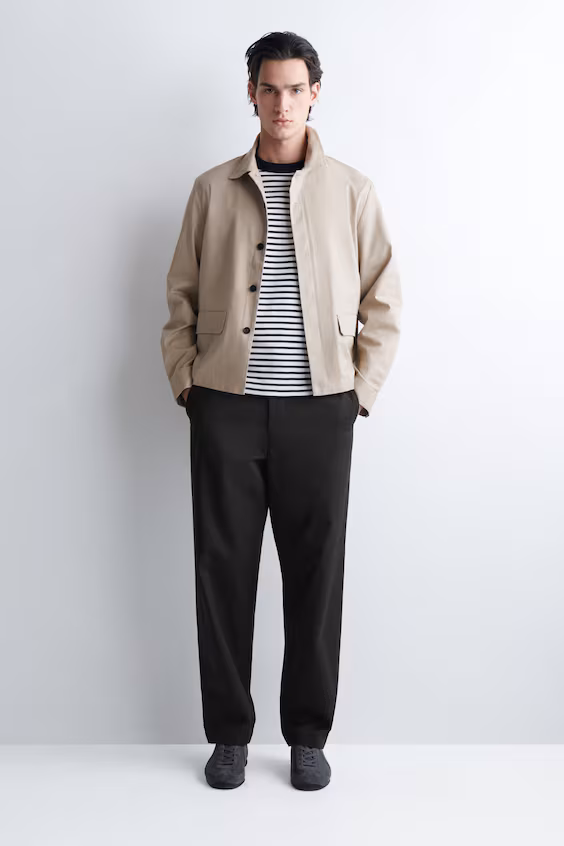 Футболка из хлопкового интерлока с круглым вырезом