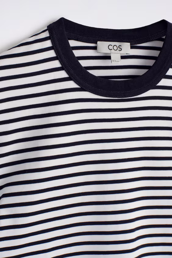 Футболка из хлопкового интерлока с круглым вырезом