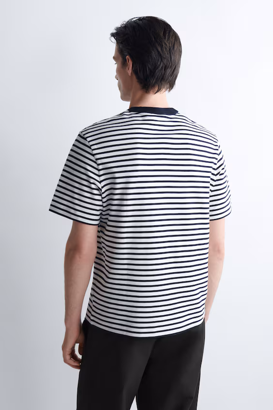 Футболка из хлопкового интерлока с круглым вырезом