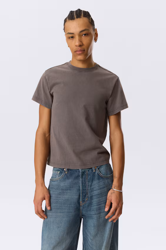 Футболка из усадочного хлопка с коротким рукавом h&m