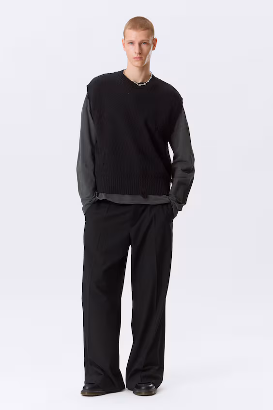 Релаксированный жакет из тряпичной пряжи с эффектом износа