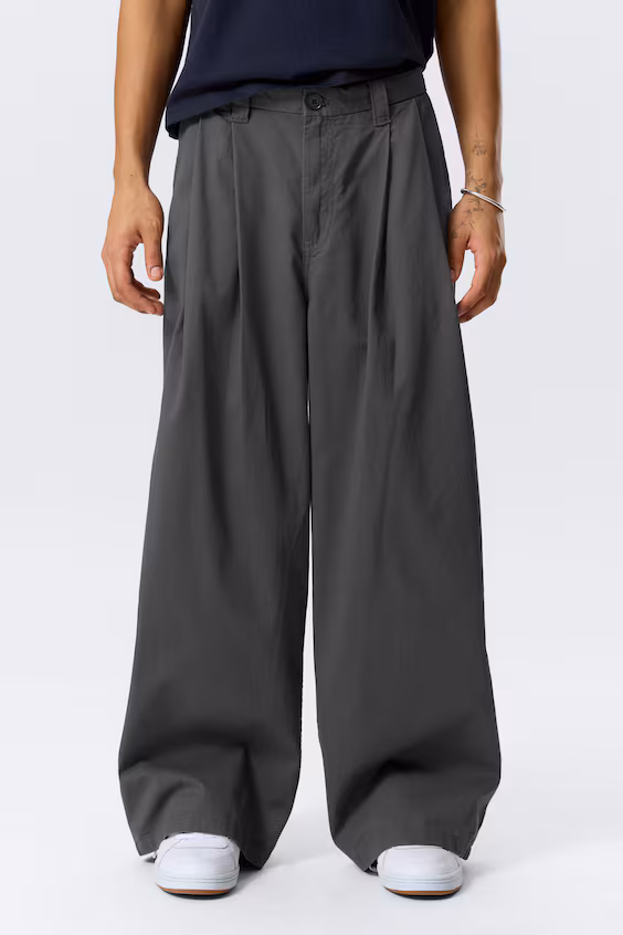 Широкие хлопковые брюки chinos otis с отложными складками