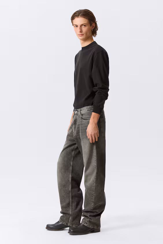 Джинсы унисекс galaxy с средней посадкой и прямыми широкими штанинами