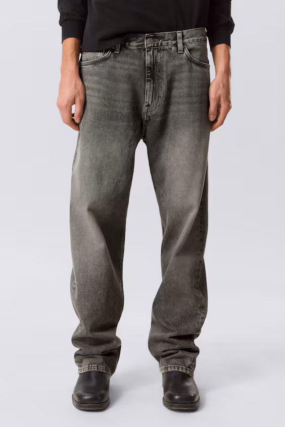 Джинсы унисекс galaxy с средней посадкой и прямыми широкими штанинами