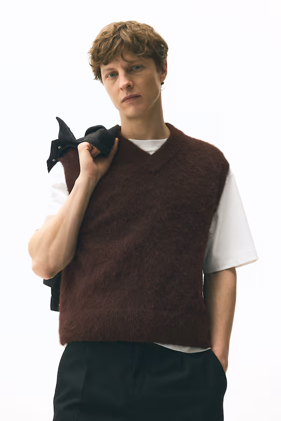 Кардиган из мягкого ворсистого трикотажа loose fit