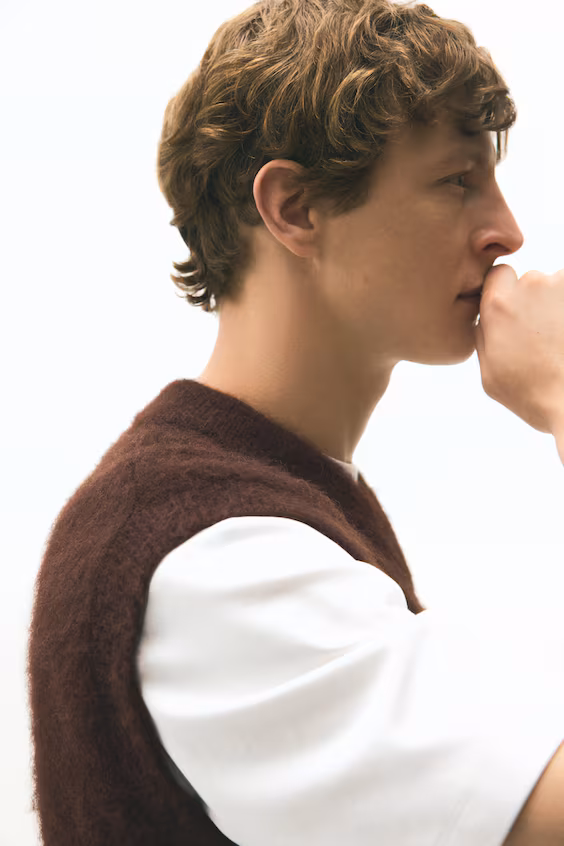 Кардиган из мягкого ворсистого трикотажа loose fit