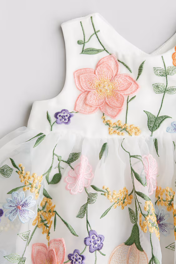 Платье из вышитой органзы