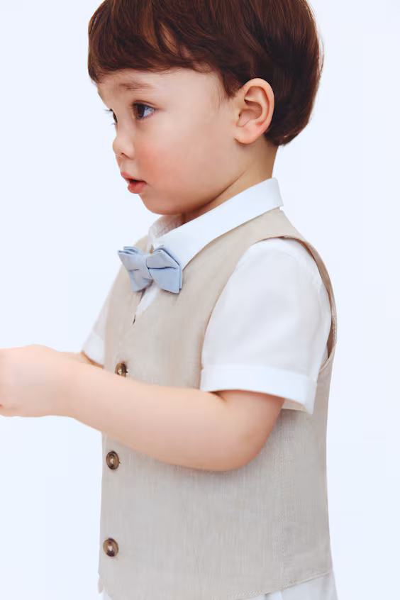 Набор изящного четырехэлементного костюма из льняного микса