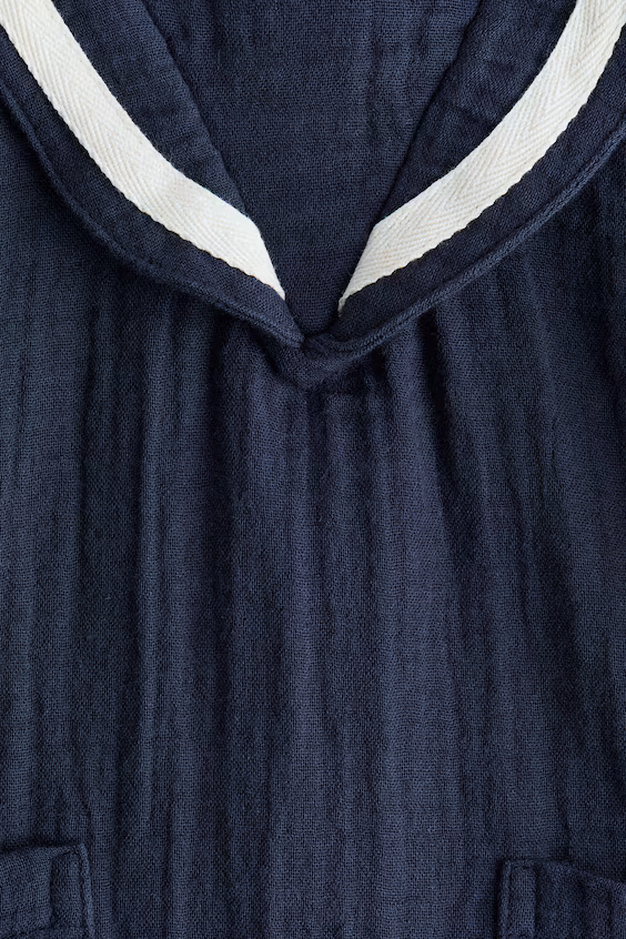 Фуфайка из муселина с морским воротником