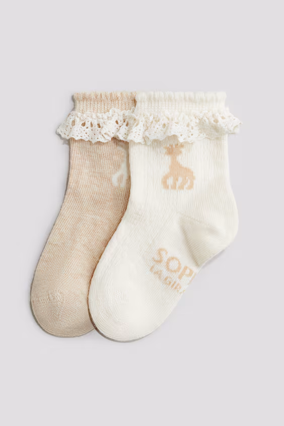 Набор из 2 пар носков с кружевными оборками