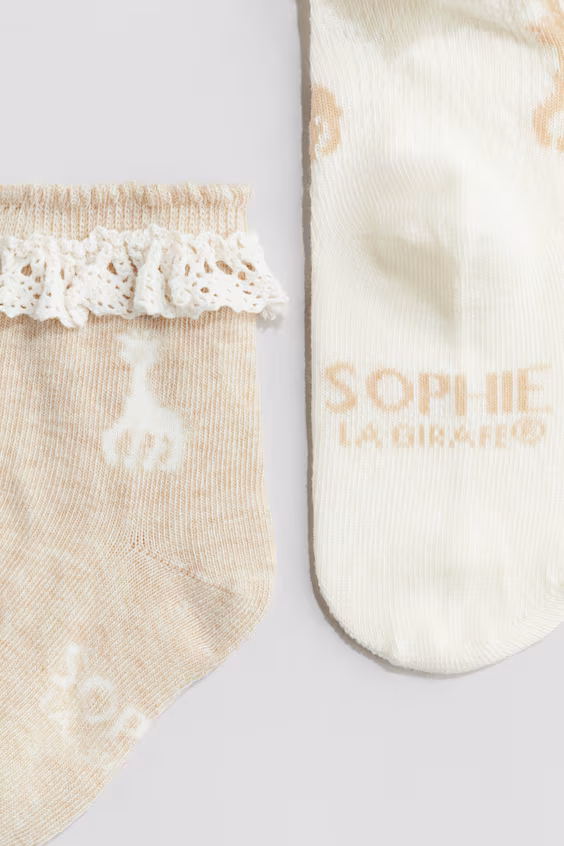 Набор из 2 пар носков с кружевными оборками