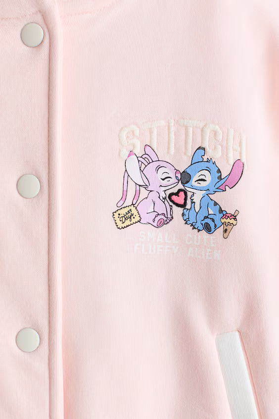 Бейсбольная куртка из мольтона с рисунками