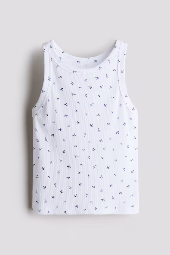 Топ без рукавов из рубчика