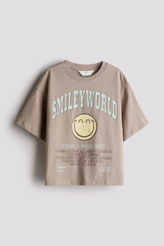 Футболка с принтом из хлопка