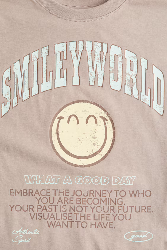 Футболка с принтом из хлопка