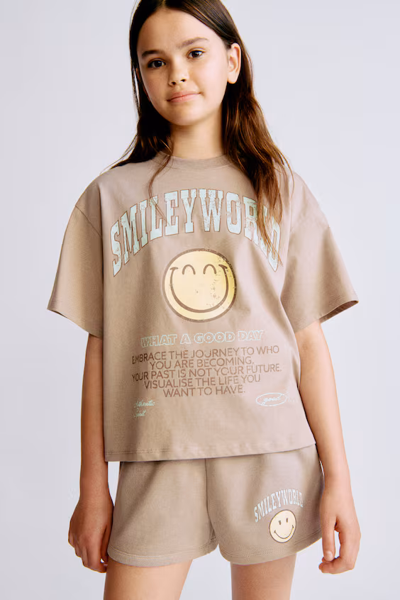 Футболка с принтом из хлопка