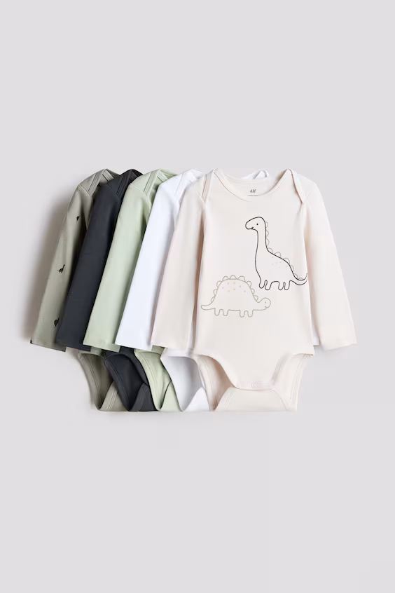 Набор из 5 боди с длинными рукавами