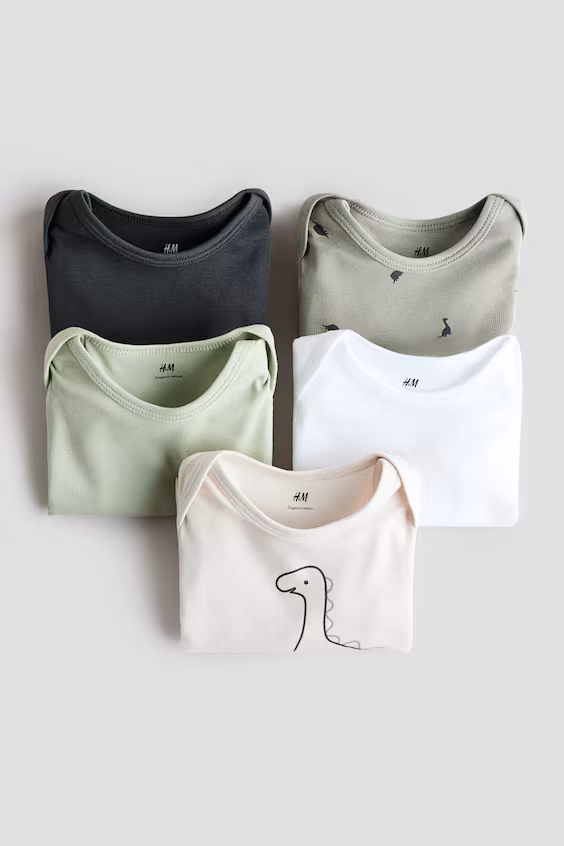 Набор из 5 боди с длинными рукавами