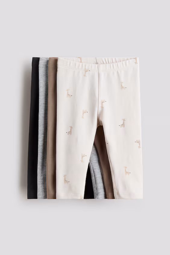 Набор из 4 леггинсов из хлопкового джерси