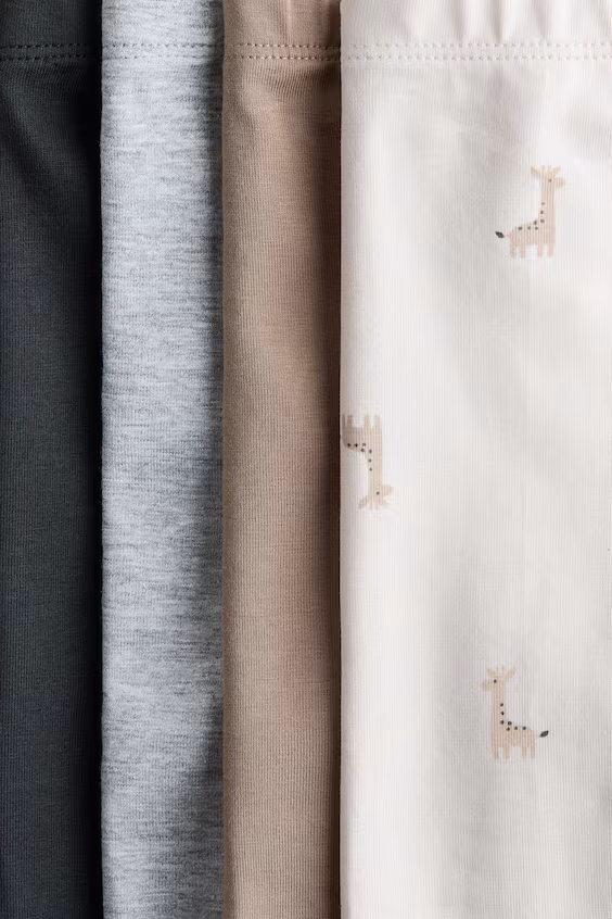 Набор из 4 леггинсов из хлопкового джерси