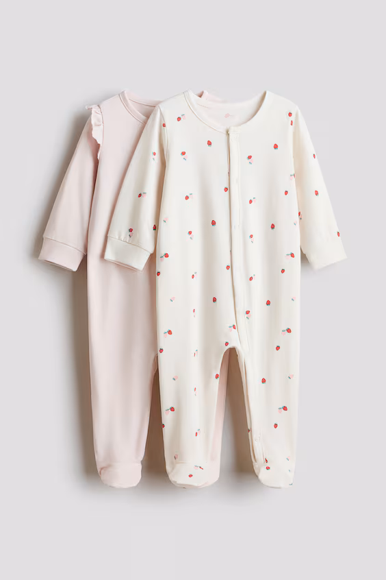 Набор из 2 пижам-комбинезонов из хлопка