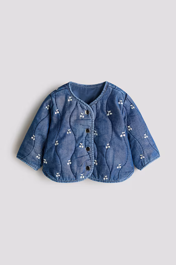 Утепленное джинсовое пальто h&m