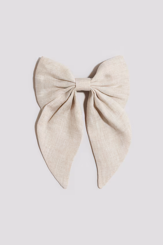 Ободок для волос с бантом из льна