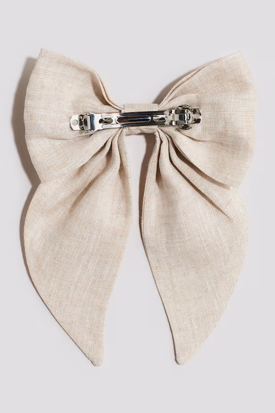 Ободок для волос с бантом из льна