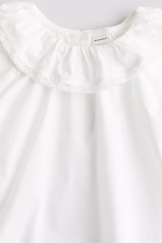 Блузка из хлопка с воротником на оборке