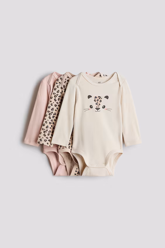 Набор из 3 боди из джерси с принтом