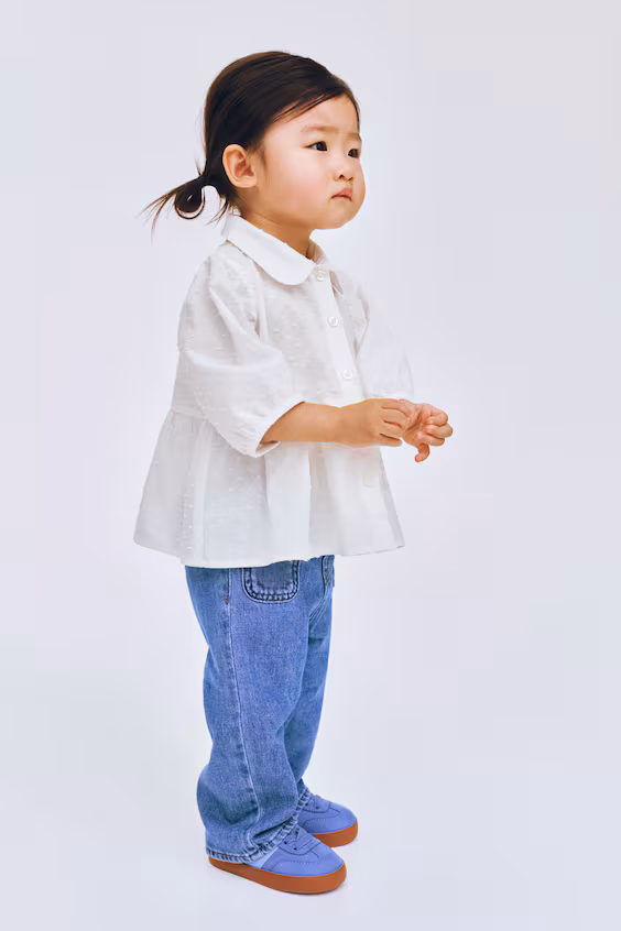 Блуза из хлопкового плюмети