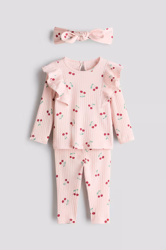 Набор из 3 предметов в принтованном хлопке