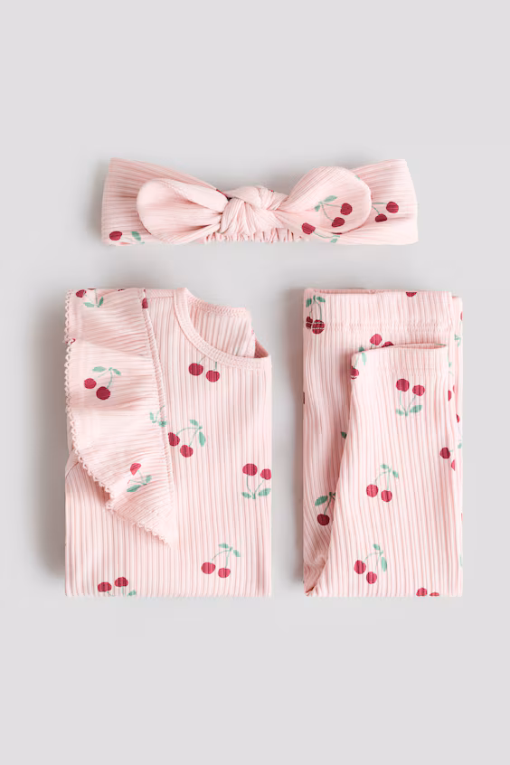 Набор из 3 предметов в принтованном хлопке