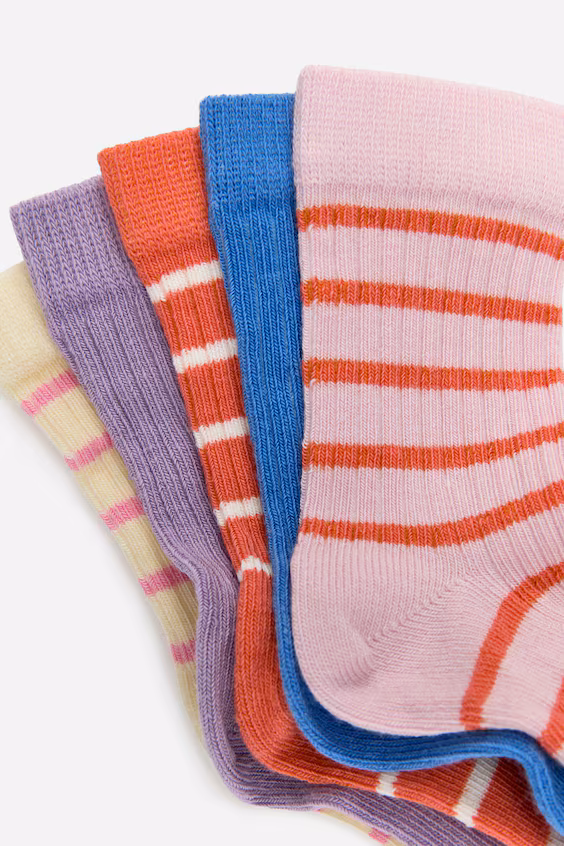 Носки для младенцев из рубчиковой ткани, 5 пар