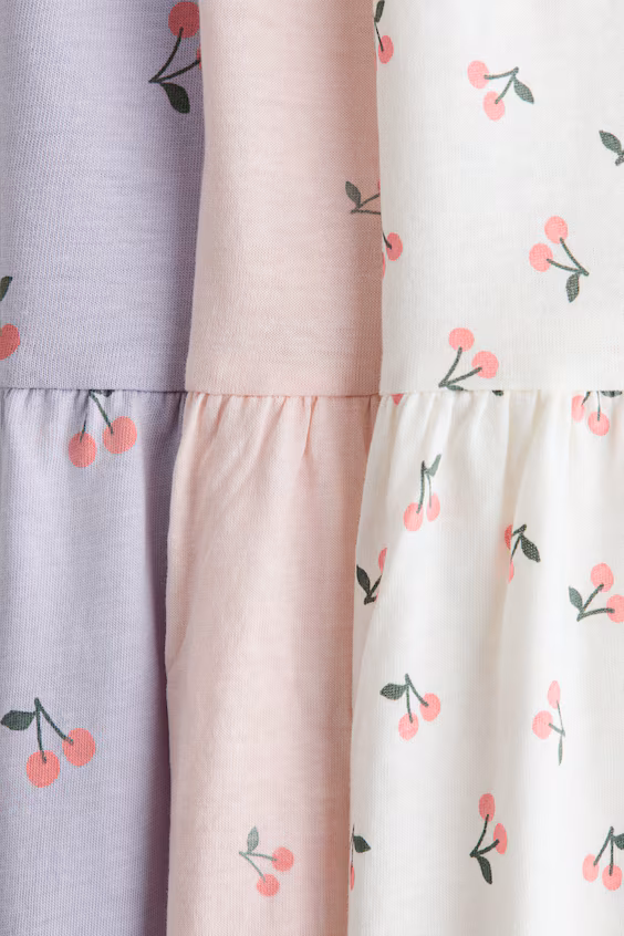 Набор из 3 платьев из хлопка с принтом