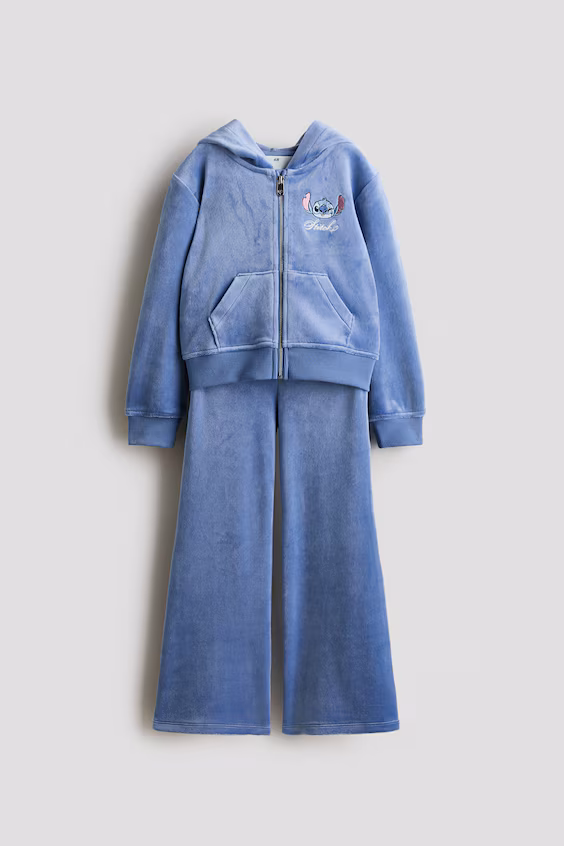 Комплект из 2 велюровых изделий с вышивкой