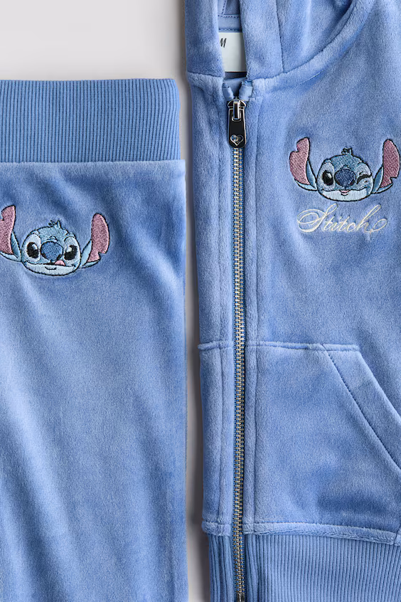 Комплект из 2 велюровых изделий с вышивкой