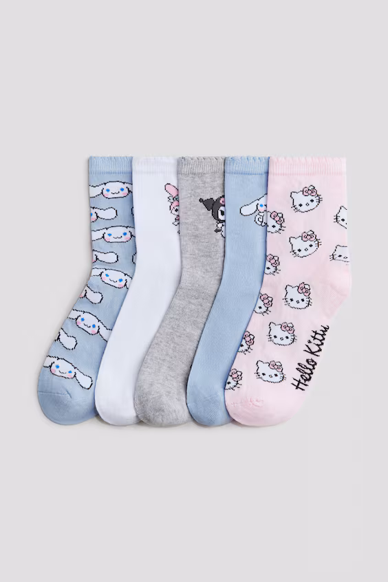 Пачка из 5 пар носков с узорами