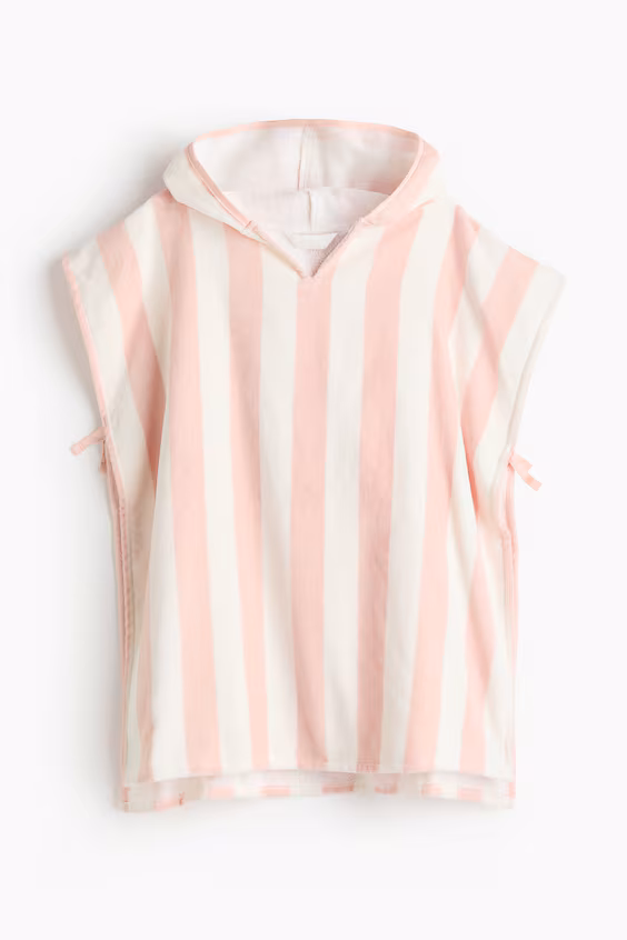 Полотенце-пончо из хлопка в полоску