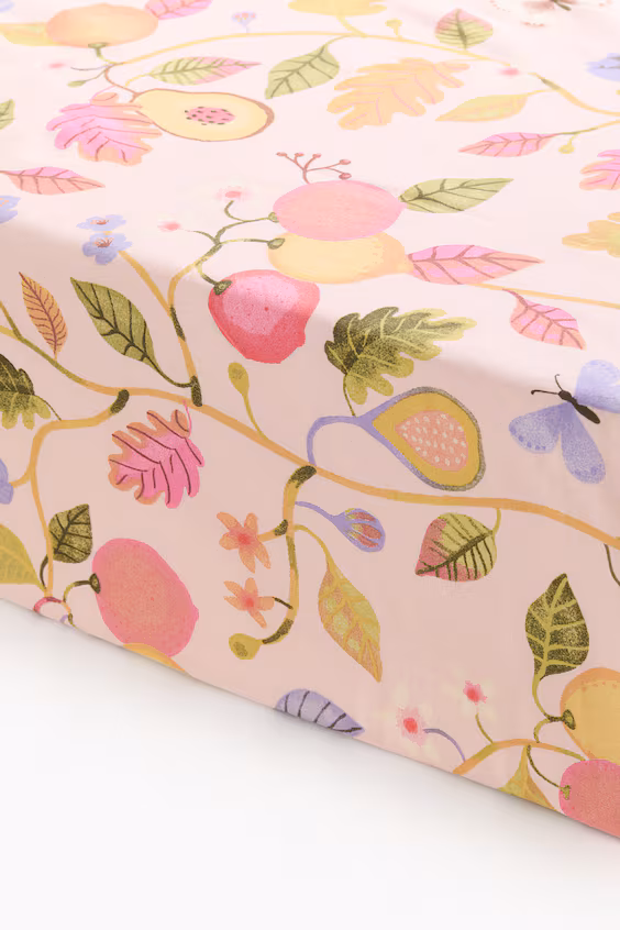 Простынь-чехол из хлопковой ткани с узором