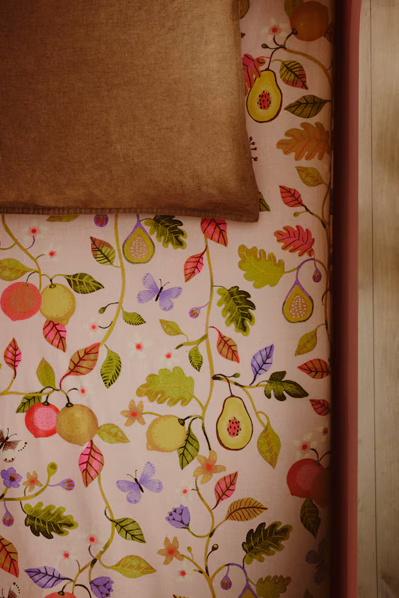 Простынь-чехол из хлопковой ткани с узором