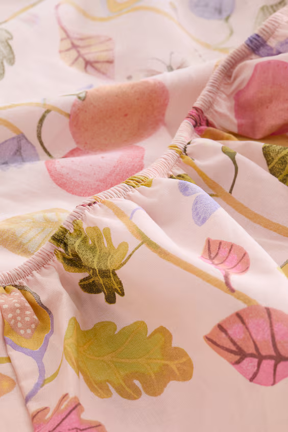 Простынь-чехол из хлопковой ткани с узором