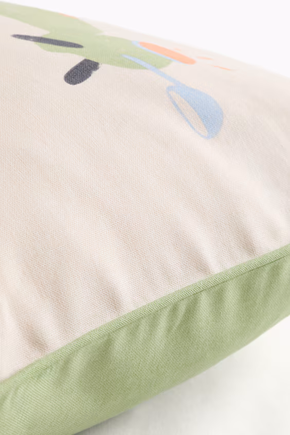 Подушка с принтом из хлопкового холста