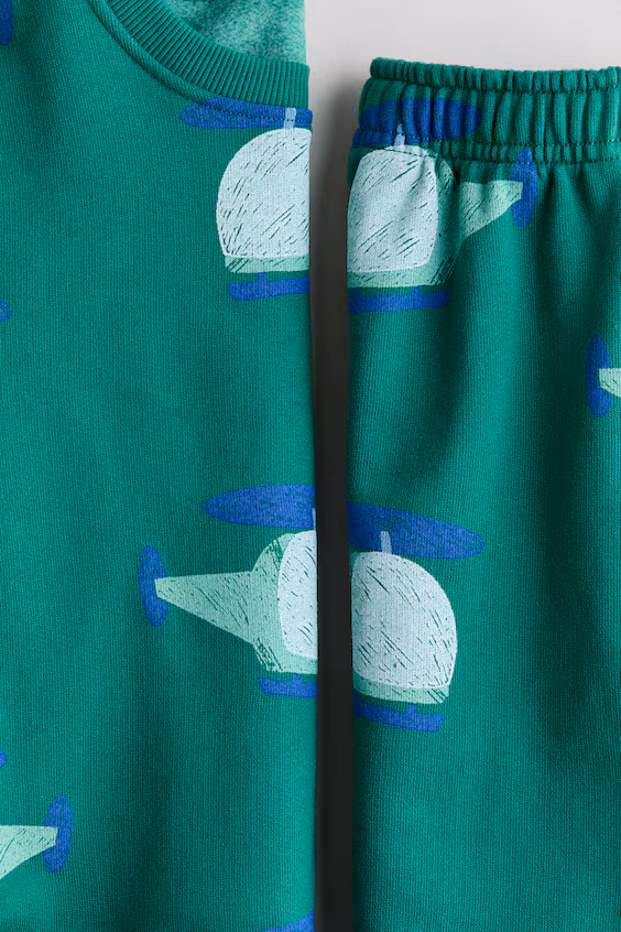 Комплект из 2 предметов из мольтона в принт