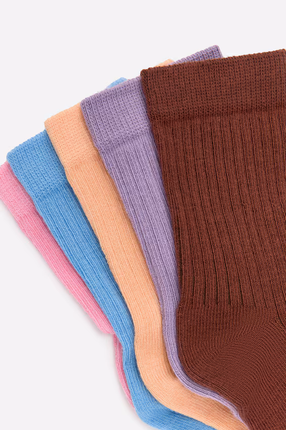 Набор носков из вязаного рубчика, 5 пар