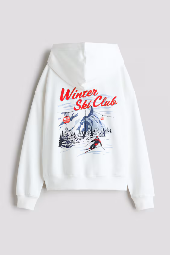 Толстовка с капюшоном оверсайз с принтом