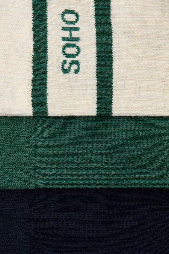 Набор из 3 пар носков в рубчике