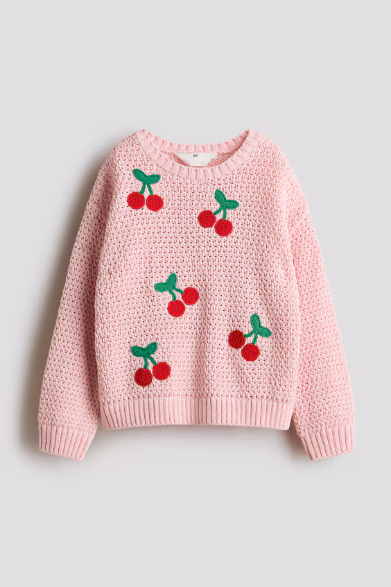 Пуловер с открытой вязкой