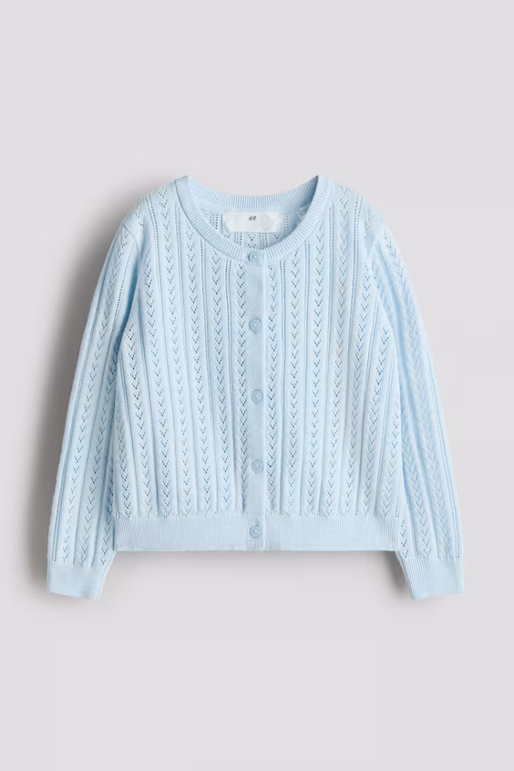 Кардиган из хлопковой пунточной вязки